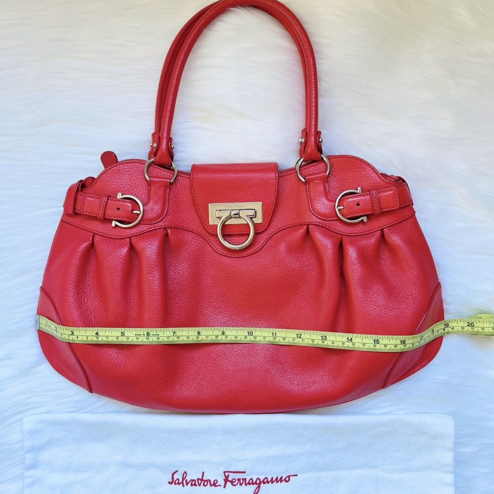 Salvatore Ferragamo Marisa Red Leather Satchel